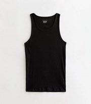 New Look Black Ribbed Jersey Muscle Fit Vest